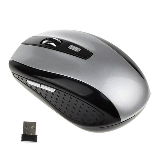 Portable Wireless Mouse Cordless Optical Scroll Mouse for PC - Silver