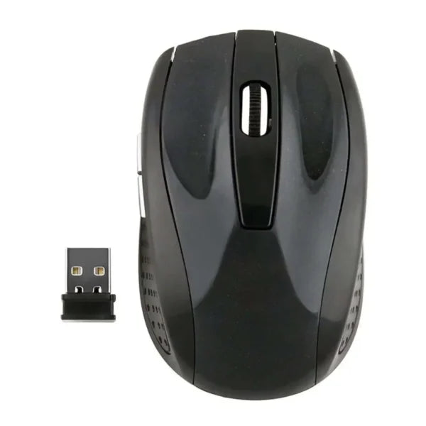 Black Cordless Wireless Optical Computer Mouse